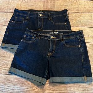(2) EUC old navy fitted jean shorts with stretch